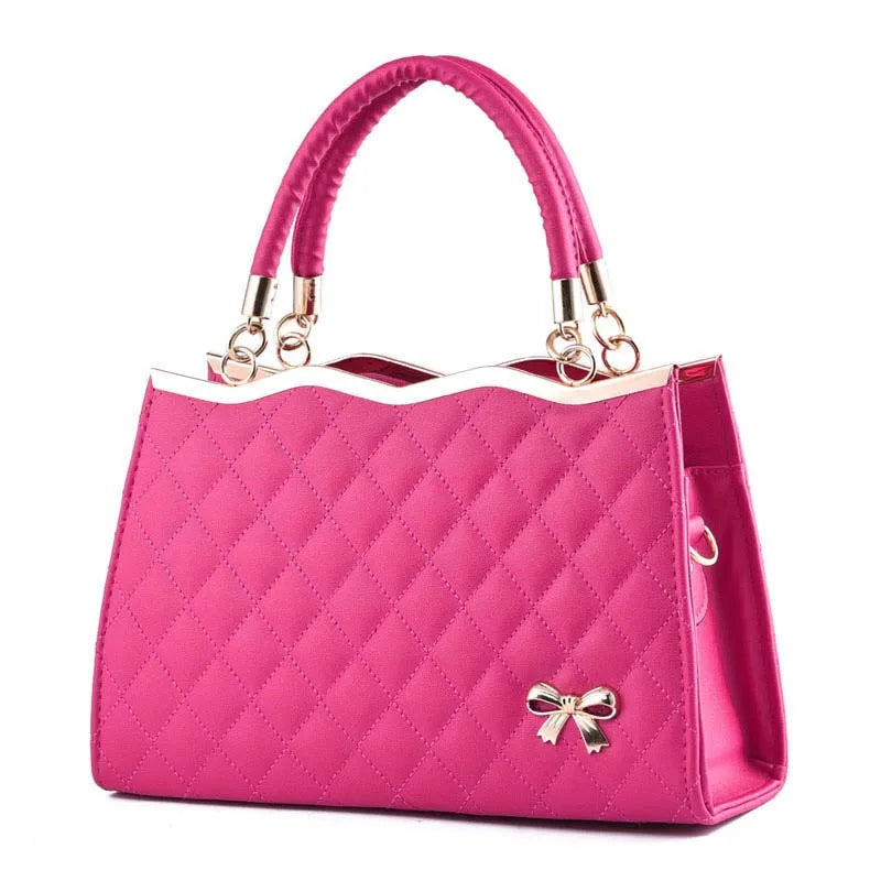 Europe Bowknot Lady PU Leather Handbags Tote Crossbody Bags