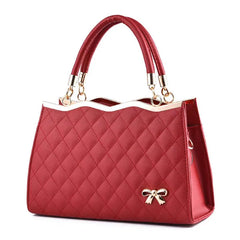 Europe Bowknot Lady PU Leather Handbags Tote Crossbody Bags