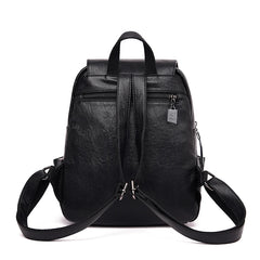 Women Leather Travel Backpack Vintage Ladies Shoulder Bag Multifunction