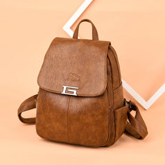 Women Leather Travel Backpack Vintage Ladies Shoulder Bag Multifunction