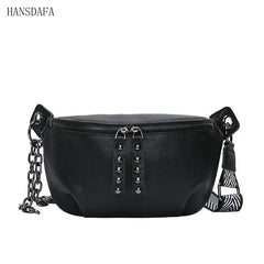 High First layer cowhide Women Handbag 100% Leather Ladies Shoulder Bag Chain