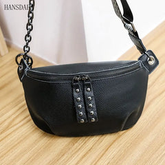 High First layer cowhide Women Handbag 100% Leather Ladies Shoulder Bag Chain