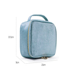 Flannel Cosmetic Bag Zipper Beauty Organizer Toiletry Bag