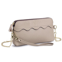 High Full Grain Cowhide Leather Large Capacity Wristlet Phone Case