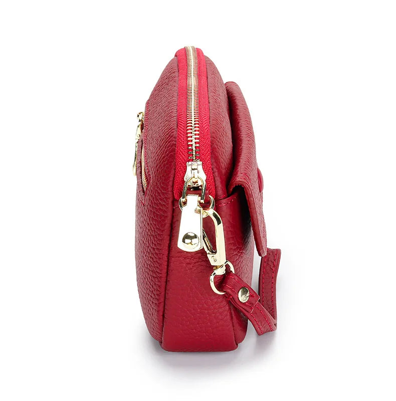 Leather Crossbody Bag Lightweight Phone Purse Wristlet Clutch Bag