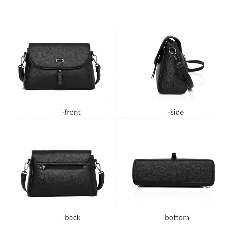 High Leather Handbags Women's Bags Female Crossbody Bag Natural Cowskin
