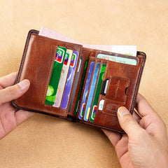 Leather Wallet Owl Flower Print Purse