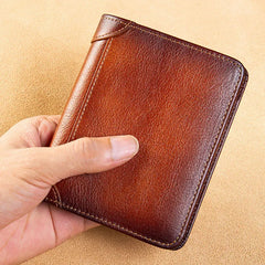 Leather Wallet Owl Flower Print Purse