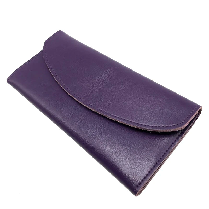 Women Wallet Long Money Bag Purse Oil Wax Slim Ladies Purse