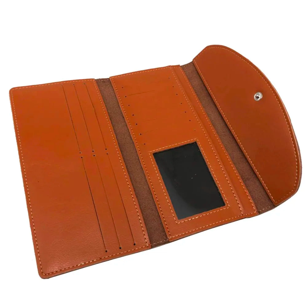 Women Wallet Long Money Bag Purse Oil Wax Slim Ladies Purse