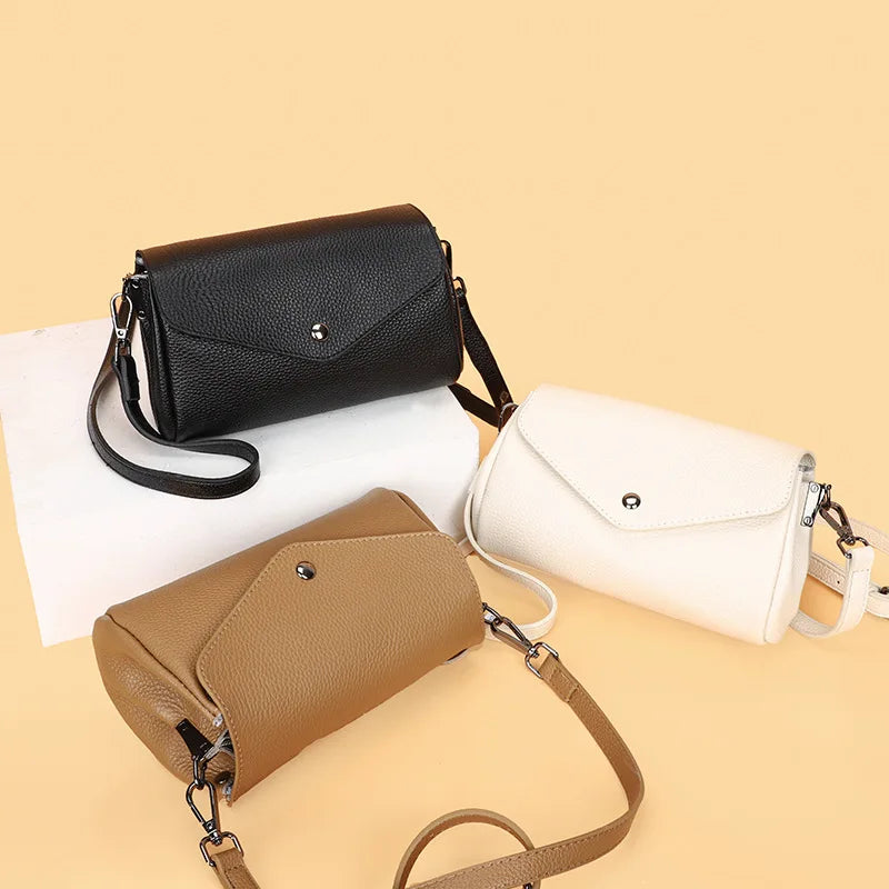 Vintage Cowhide Crossbody Bag for Women