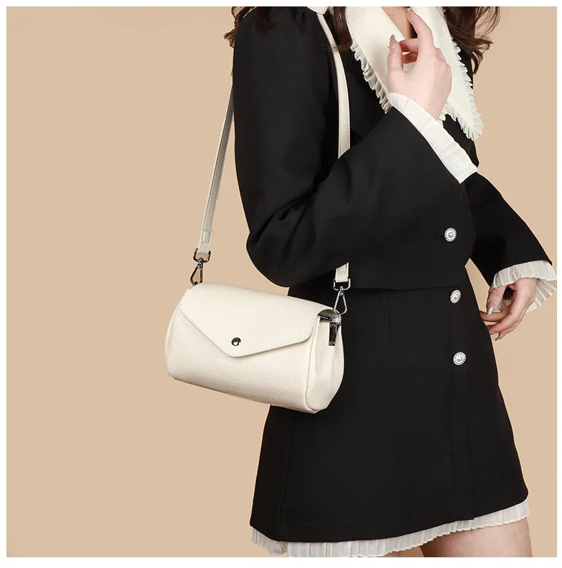 Vintage Cowhide Crossbody Bag for Women
