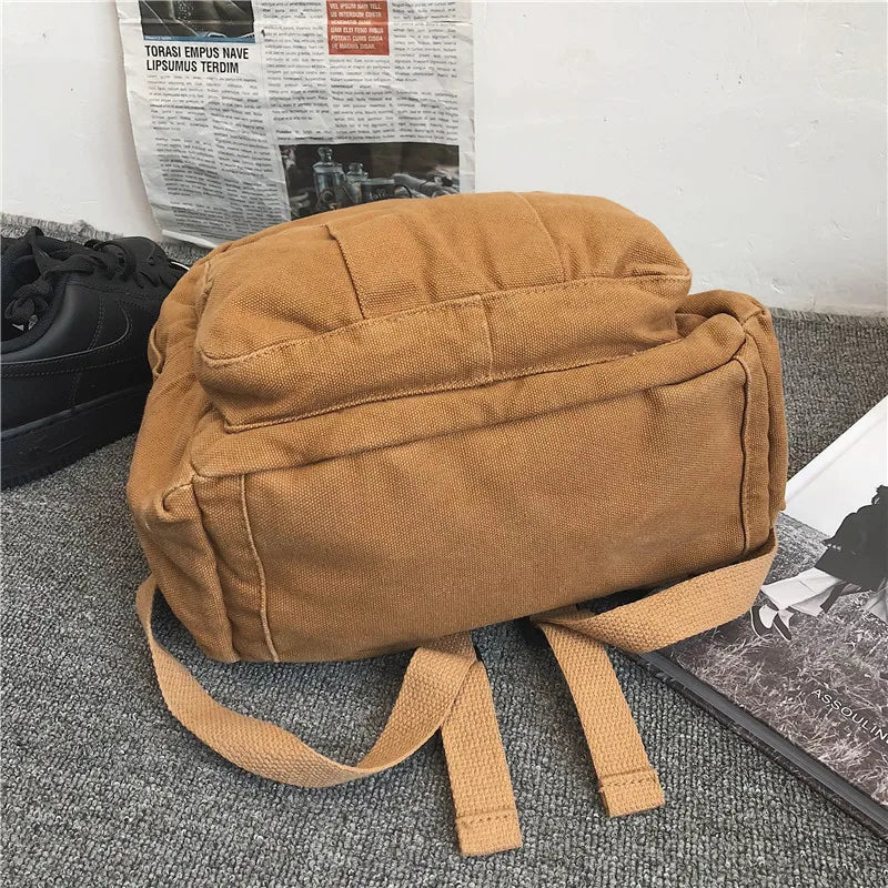 Canvas Teenage School Bag Student Backpack Girl Women Daypack Teen Rucksack