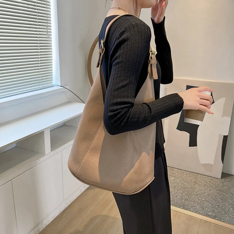 High Handbags For Women Bucket Bag Latest Style PU Leather Female Crossbody Bags