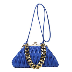 High Handbags Pleated Chain Bag Western Style Shoulder Bags Retro Messenger Bag