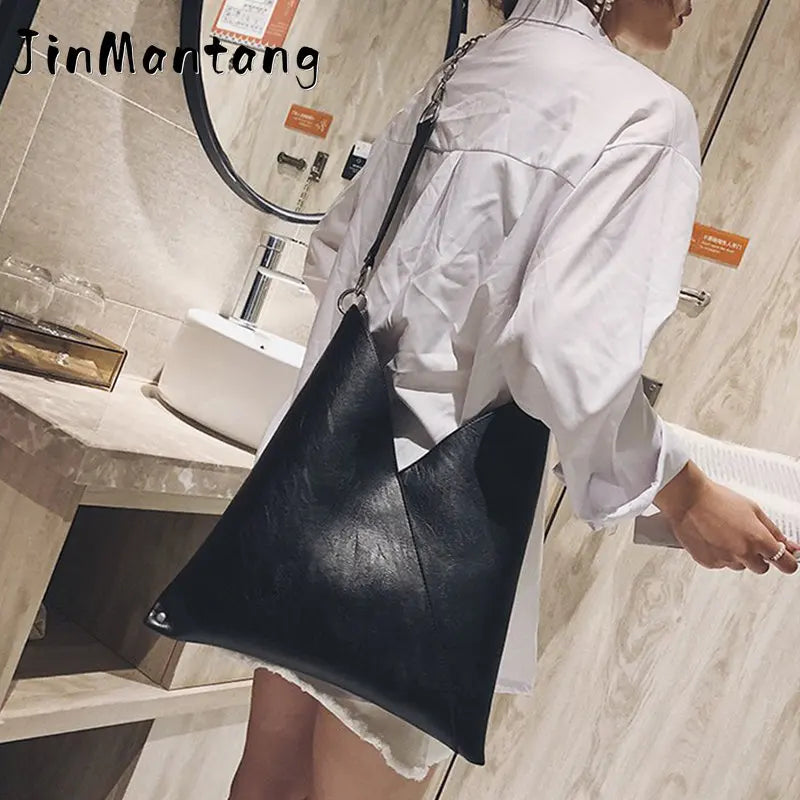 High Capacity Women's Leather Shoulder Bag Handbag