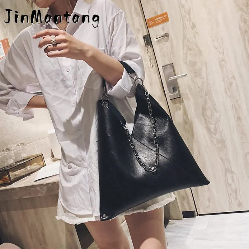 High Capacity Women's Leather Shoulder Bag Handbag
