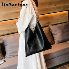 High Capacity Women's Leather Shoulder Bag Handbag