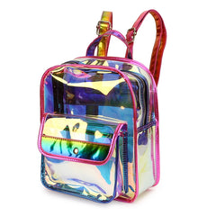 Hologram Women Backpack PVC Laser School Bag Teen Girls Travel Waterproof