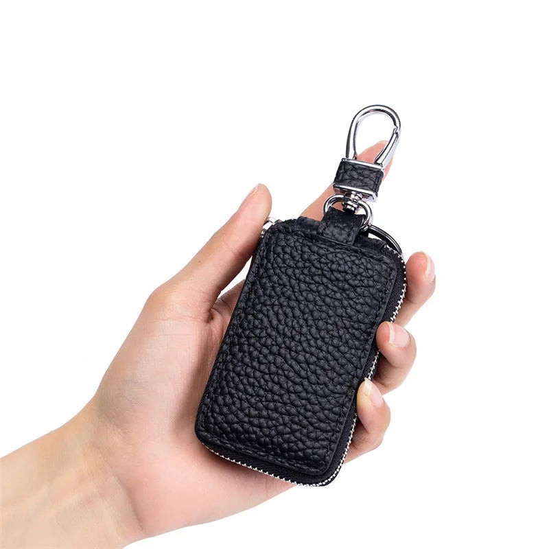 Leather Woman Key Case Zipper Key Wallet Holder