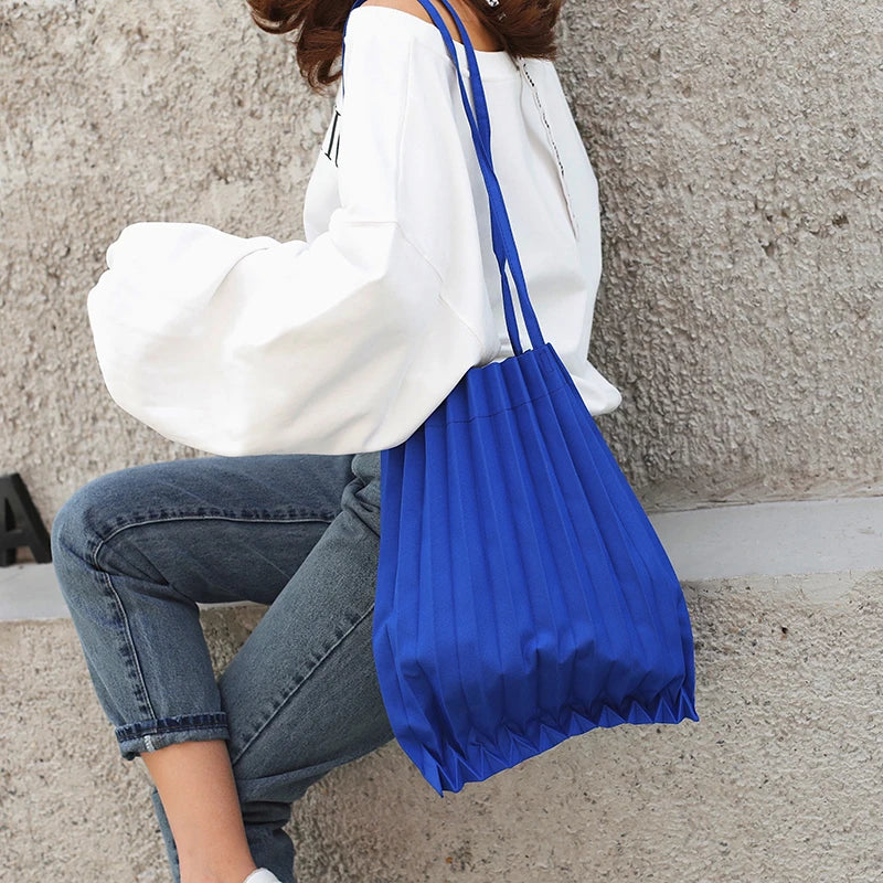 Japanese Style Women Handbag Pleats Wrinkle Bag Causual Shoulder Bag