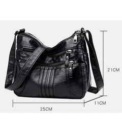 High Ladies Leather Messenger Bag Large Capacity Shoulder Bag