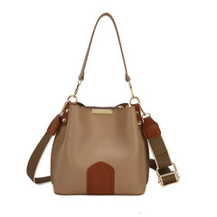 Messenger Bucket Bag Wide Shoulder Strap Retro Handbag