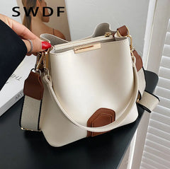 High Ladies Messenger Bucket Bag Style Wide Shoulder Strap One Shoulder Hit