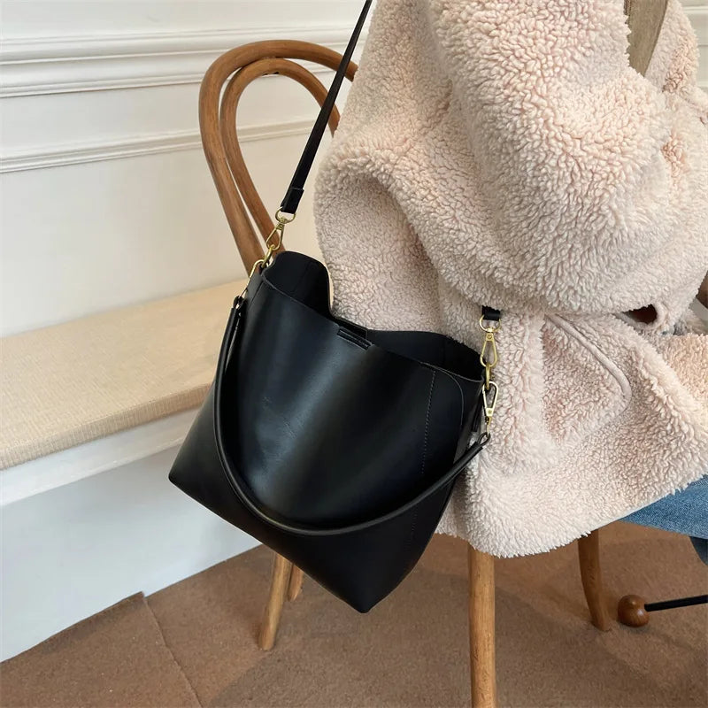 Retro Handbag Autumn Winter Solid Shoulder Messenger Bag