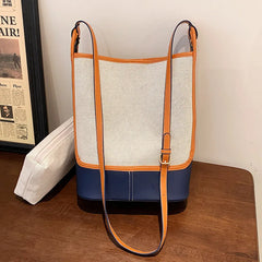 Vintage Panelled Bucket Bag Set Casual Shoulder Handbag Crossbody Bags
