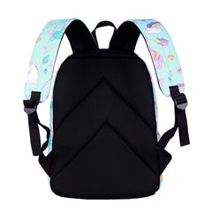 Unicorn Print Laptop Backpack for Girls Casual Travel Pink M1396