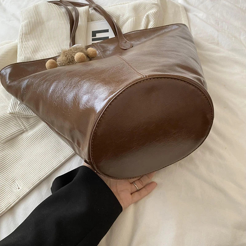 Large Capacity Shoulder Bags For Women Totes Handbags PU Leather