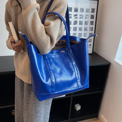 Large Capacity Soft Leather Women Bag Travel Shoulder Bag Tote Shopper Handbag