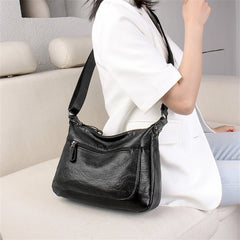 Large PU Leather Tote Bag Women Casual Shoulder Crossbody Female