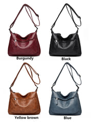 Large PU Leather Tote Bag Women Casual Shoulder Crossbody Female