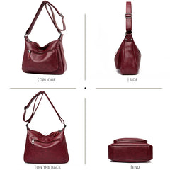 Large PU Leather Tote Bag Women Casual Shoulder Crossbody Female