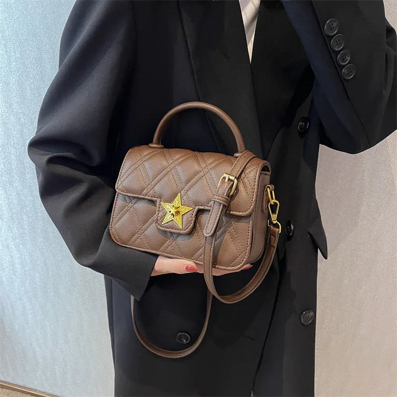 High Lattice Bags Women's Handbags Five-pointed Star Lock
