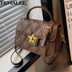 High Lattice Bags Women's Handbags Five-pointed Star Lock