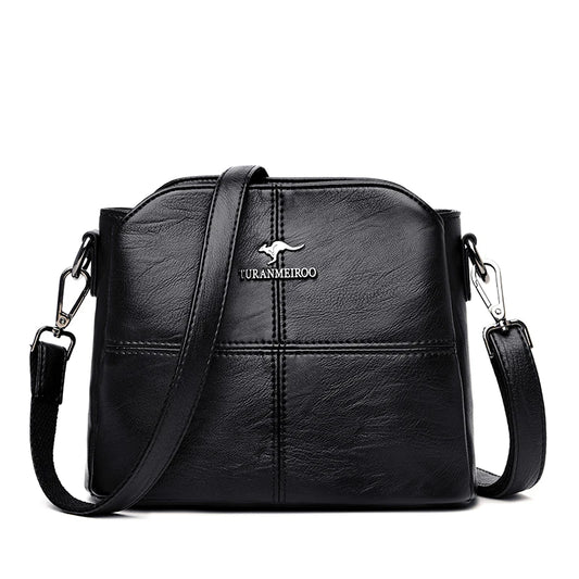 Leather Crossbody Bag Embroidered Small Shoulder Bag Women Handbag