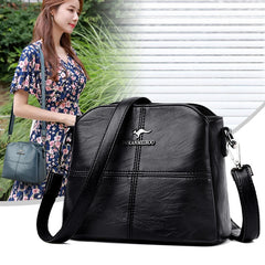 Leather Crossbody Bag Embroidered Small Shoulder Bag Women Handbag
