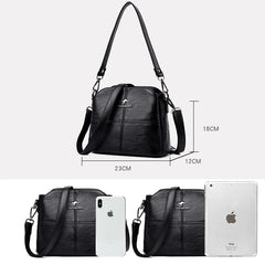 Leather Crossbody Bag Embroidered Small Shoulder Bag Women Handbag