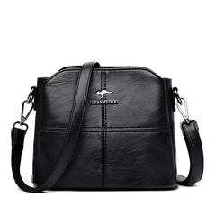 Leather Crossbody Bag Embroidered Small Shoulder Bag Women Handbag