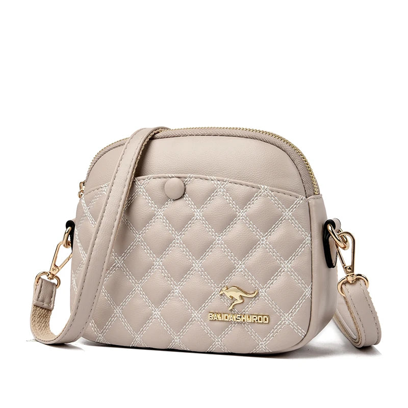 Women's Small Leather Crossbody Bag Flap Messenger Shoulder Handbag