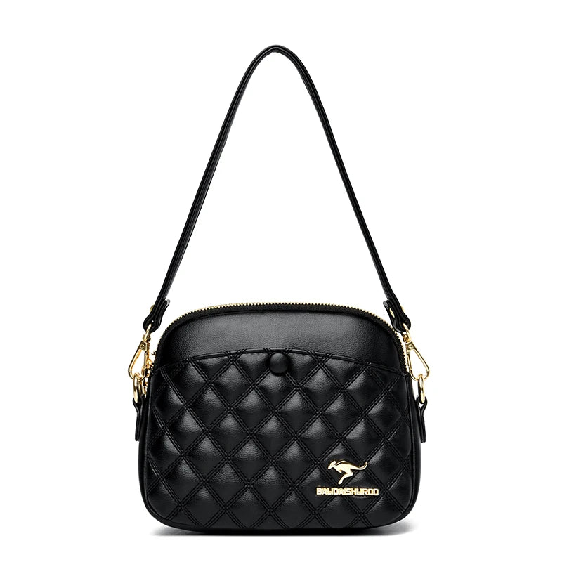 Women's Small Leather Crossbody Bag Flap Messenger Shoulder Handbag