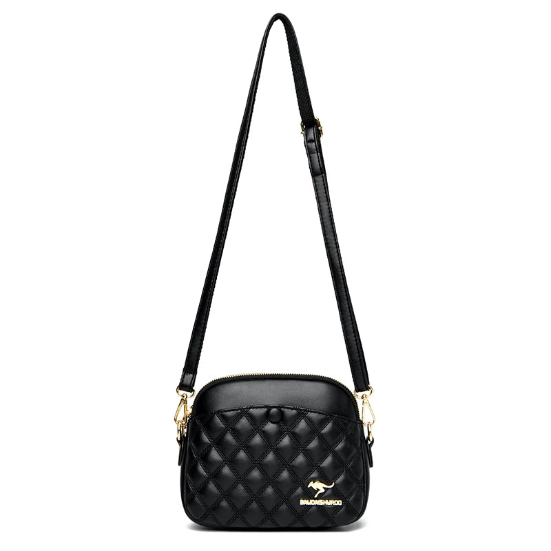 Women's Small Leather Crossbody Bag Flap Messenger Shoulder Handbag