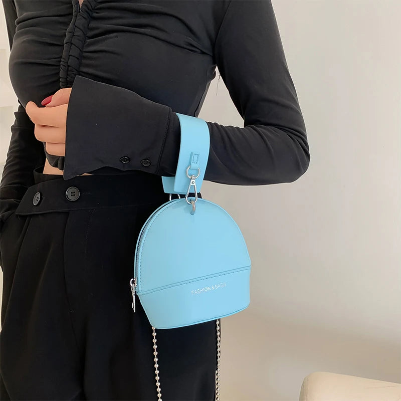 Leather Shoulder Bag for Women Bucket Crossbody Chain Satchel