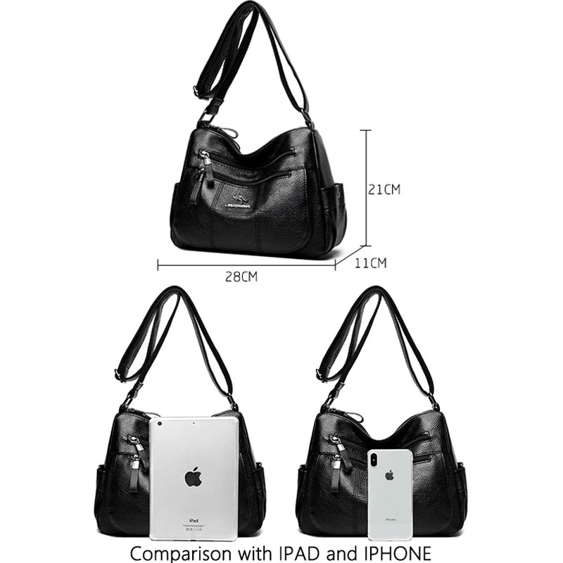 Leather Crossbody Bags for Women Handbags High Messenger Bag