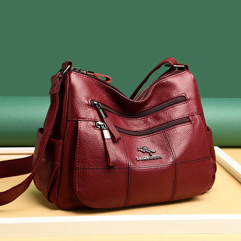 Leather Crossbody Bags for Women Handbags High Messenger Bag