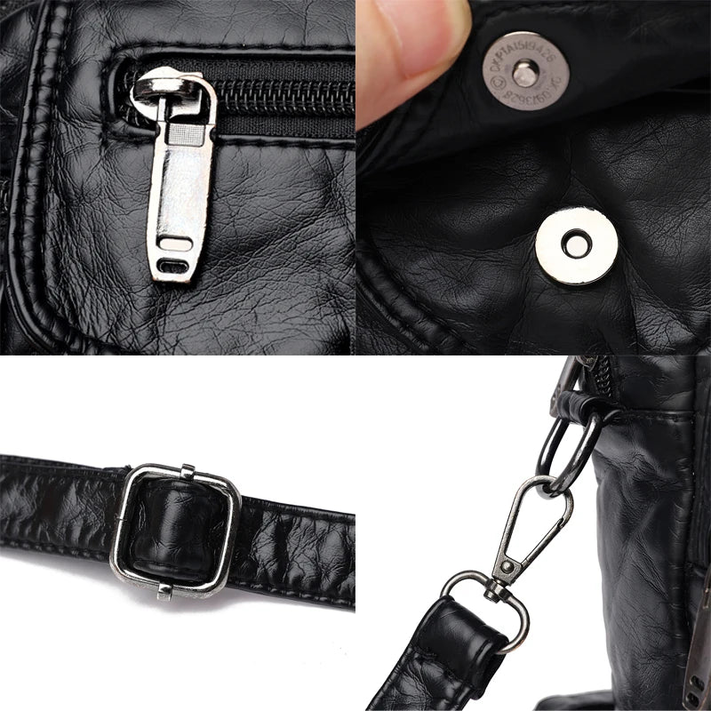 Small Leather Crossbody Handbag Women's Casual Shoulder Bag