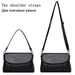 Leather Square Shoulder Bag Small Crossbody Handbag for Women